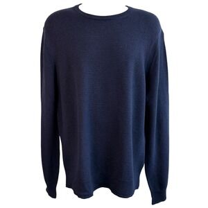 Todd Snyder Mens Italian Merino Waffle Crewneck Navy Blue Size XXL Quiet Luxury
